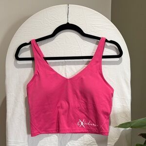 Bright Pink Cropped V-Neck Tank Crop Top